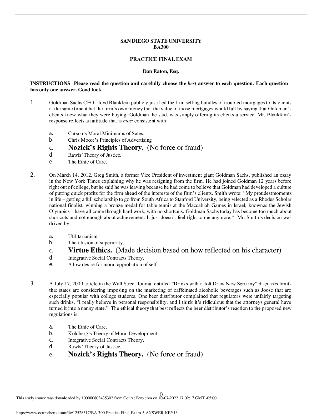 Preview image for BA300  PRACTICE FINAL EXAM